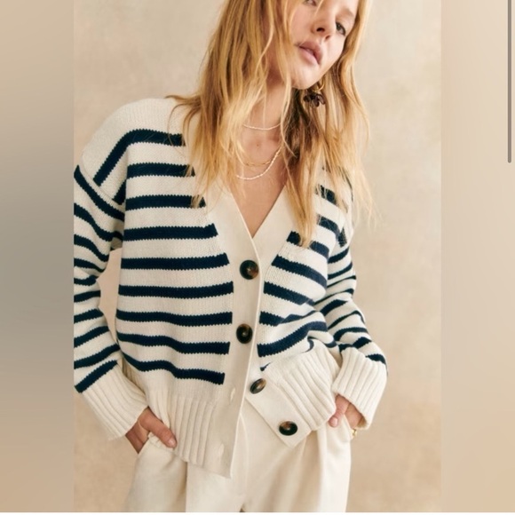 Sezane Striped Wilson Cardigan - Picture 4 of 10